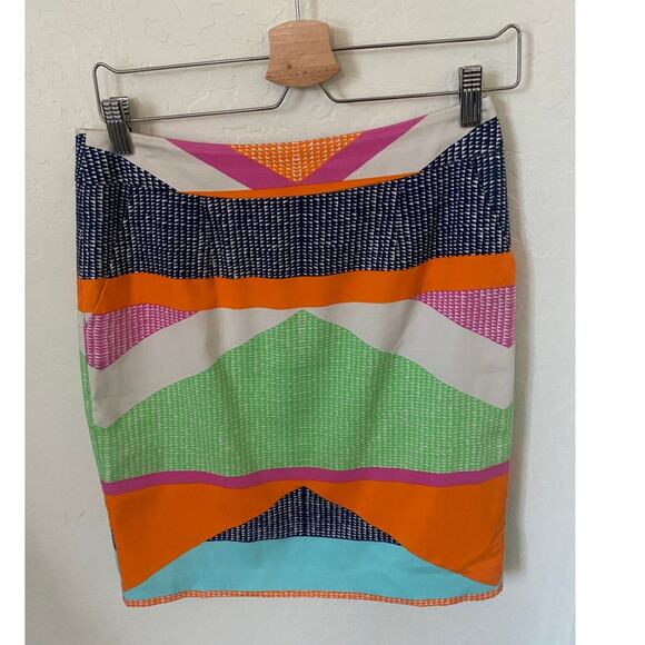 Trina Turk Size 4 Geometric Colorblock Multi Color Mini Skirt - Picture 1 of 4